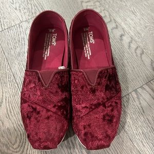 Burgundy Velvet Toms